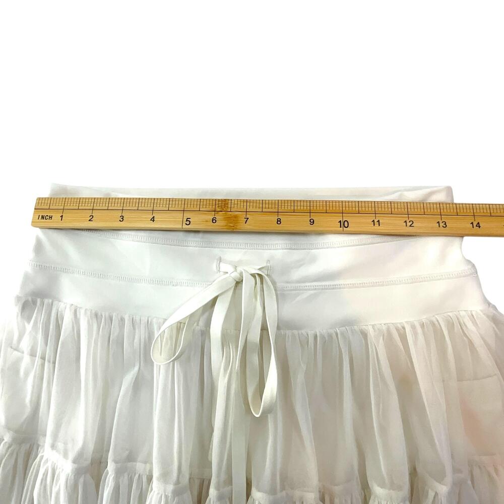 POPFLEX Pirouette Skirt Womens Large Off White Mesh Lined Drawstring Tennis - Picture 7 of 9